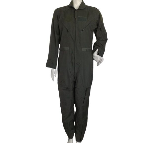 AIR FORCE Coverall/Flight Suit, 38R, Summer weight, Olive green, Pockets, Major - Picture 1 of 13